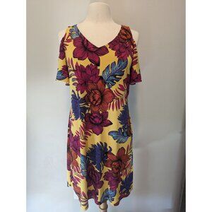 Ivy Road Medium Cold Shoulder Bright Colorful Dress